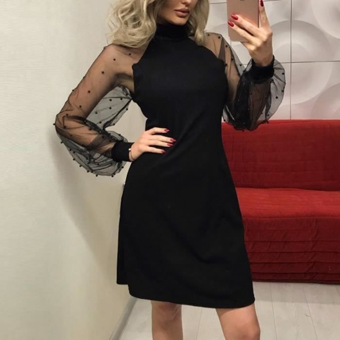 robe noir avec perle