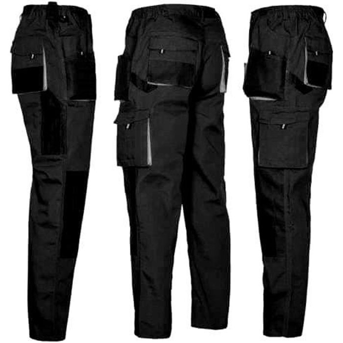 Pantalon de travail homme poches genouilleres cargo noir Noir Cdiscount Pret a Porter