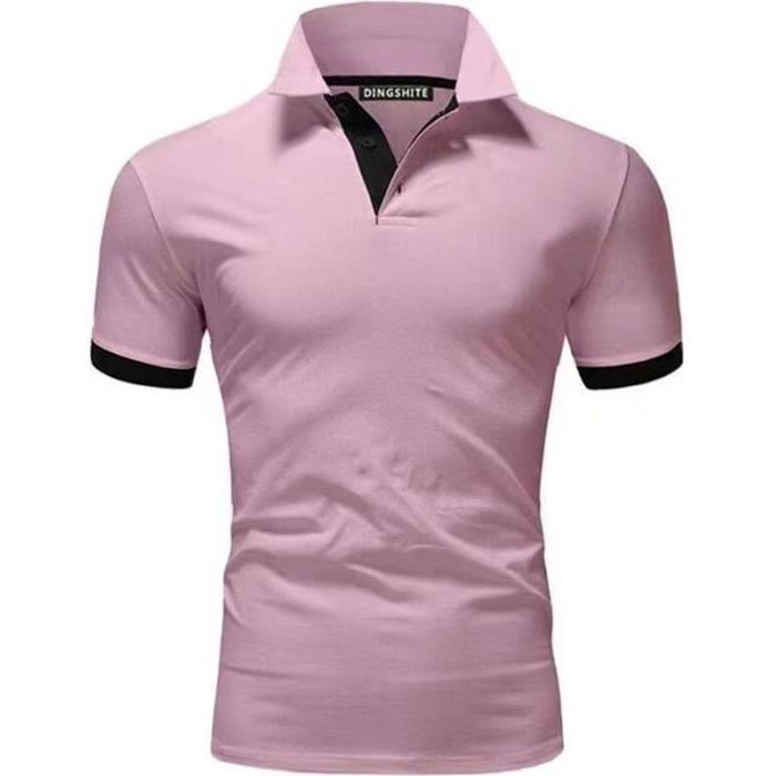 Polo Homme - Golf Tennis - Manche Courte - Slim Fit - Rose