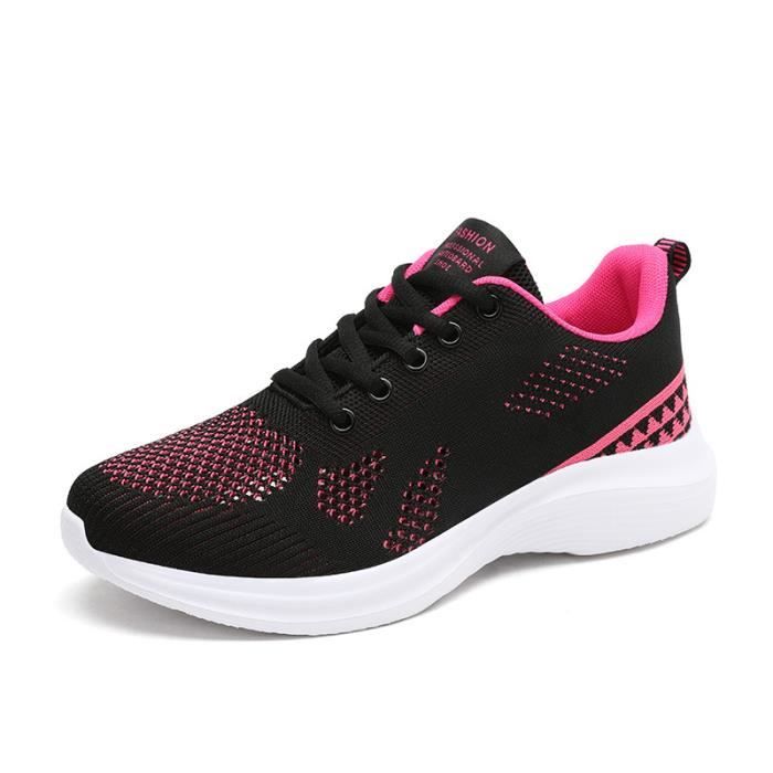 Baskets Femme Pieds Larges - Sport, Fitness, Marche - Confortables, Respirantes - Plateforme - Multicolor