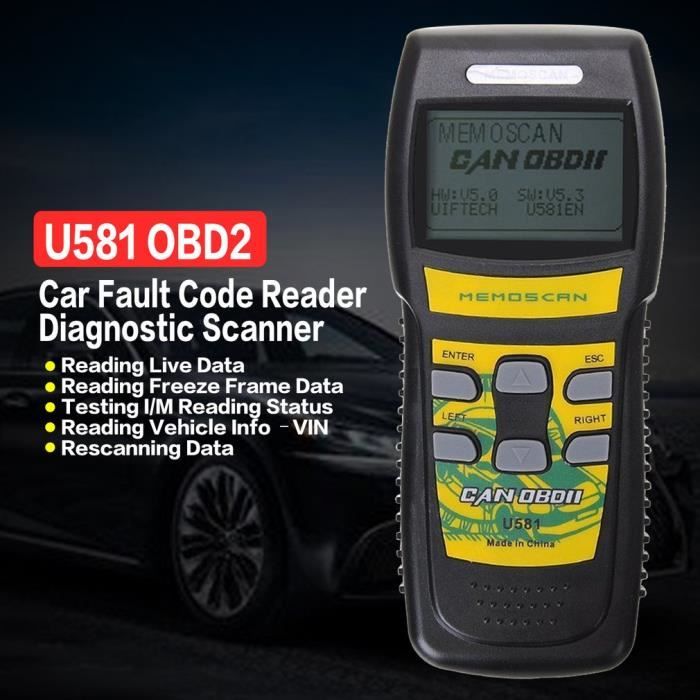 U581 obd2 obdii moteur de voiture lecteur de code de faute scanner de ...
