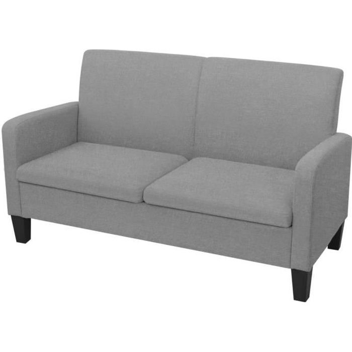 canape 2 places 135 x 65 x 76 cm gris clair cdiscount maison