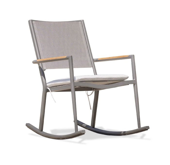 rocking chair de jardin - paris garden - honfleur - aluminium - design - gris anthracite