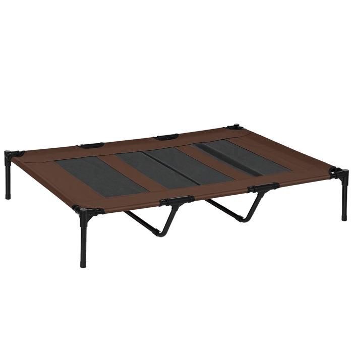 PawHut - lit chien - Bois - 122x92x23cm - Marron