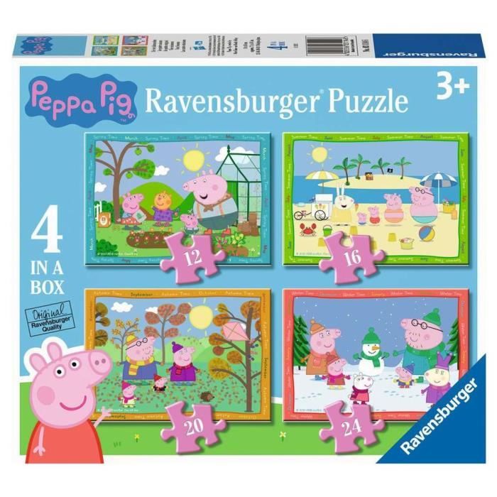 Puzzle Box - Ravensburger - Peppa Pig - 4 puzzles de 12 à 24 pièces - Pour enfants de 3 ans et plus