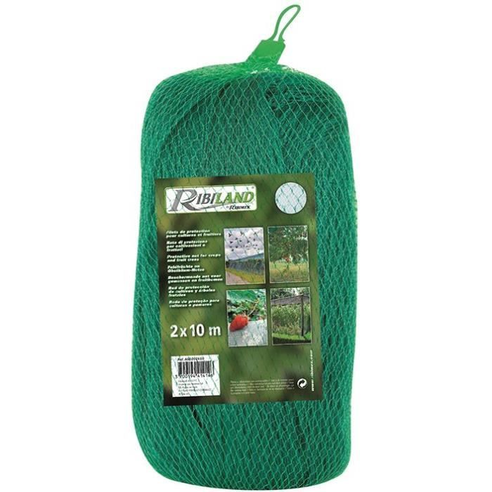 Filet de protection plantations RIBILAND 2x10m Polyéthylène haute densité traité anti UV Maille 18mm - vue 2