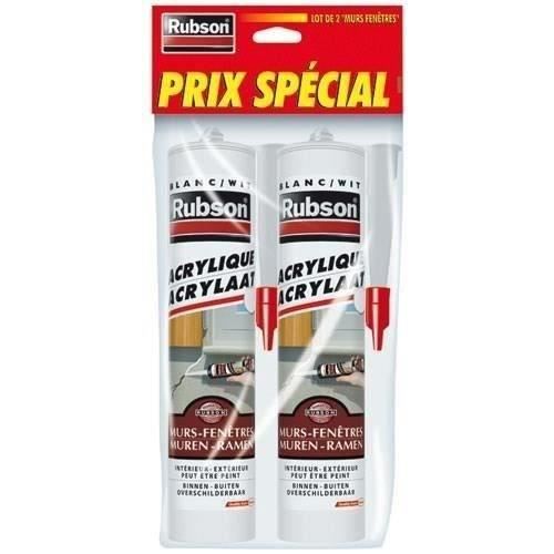 RUBSON Mastic murs et fenêtres - Lot de cartouches 280ml - Blanc