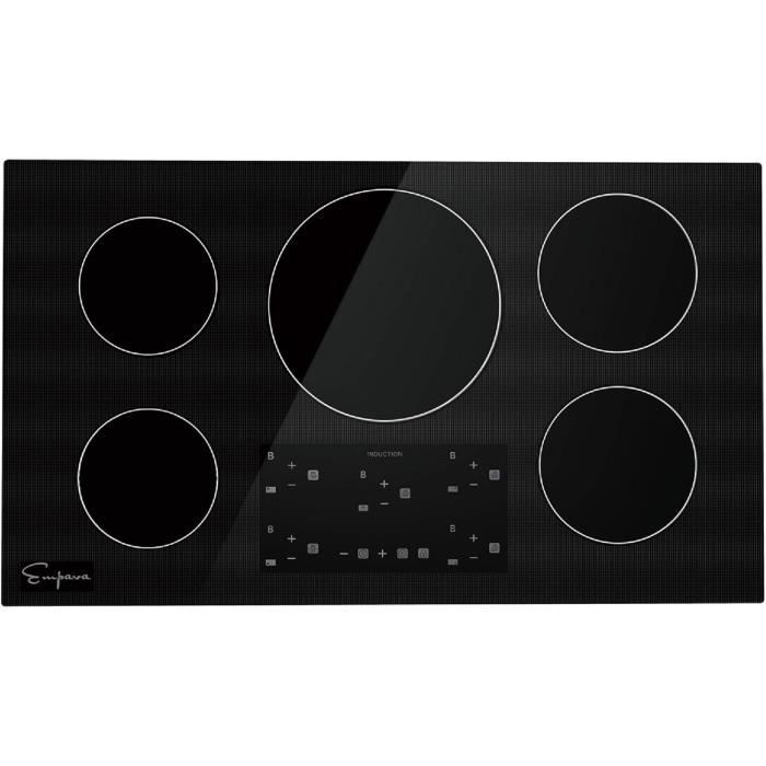 GRACEALL Plaque De Cuisson Encastrable 2 Feux Vitrocéramique 3000W – 9 Niveaux, Minuterie, Verrouillage Enfant, Fonction Pause, Prise Plug & Play