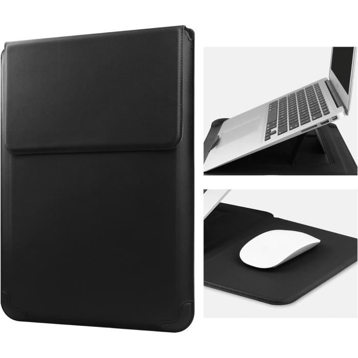 MicaYoung Housse Ordinateur Portable 15-15,4" Antichoc Avec Poche - Compatible MacBook Pro 15 A1707/A1990, Surface Laptop 3/4, Noir