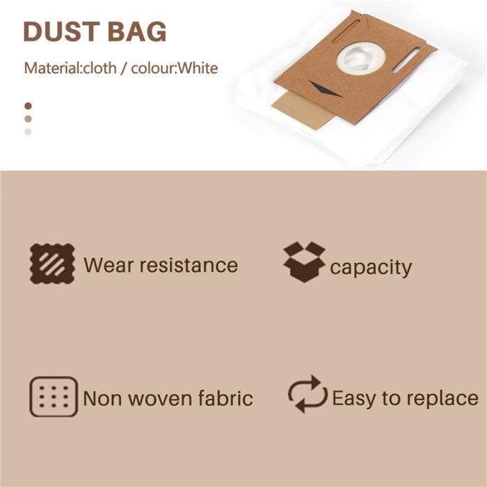 Lot De 4 Sacs à Poussière Pour Aspirateurs Deebot T8 / T8 AIVI / N8 Pro / N10 Plus - Taille 160x145 Mm - 3