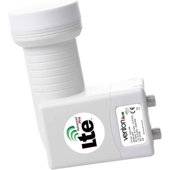 LNB Double GSS Helios Avec Blindage LTE - Pour 2 Récepteurs Satellite, Compatible 4K/8K, Protection UV - 8