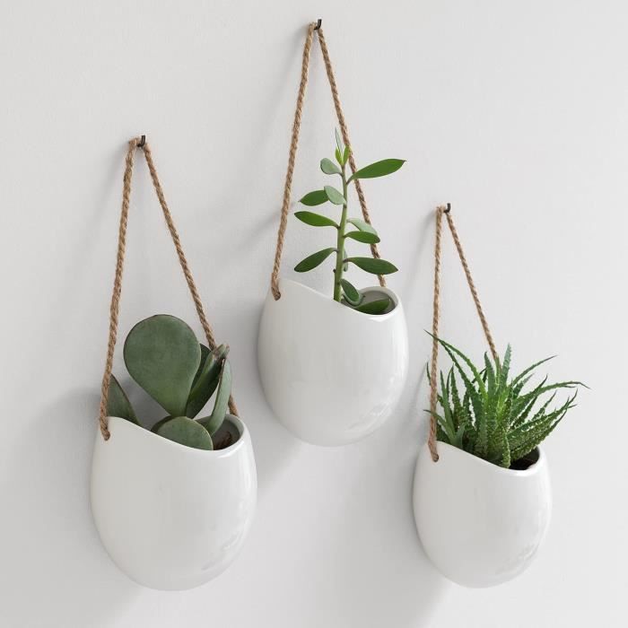 3pcs Suspendus Des Pots De Fleurs Mur Pots De Fleurs En Plastique Mur Planteur