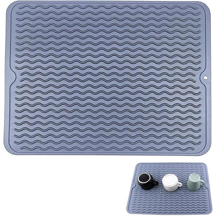 Tapis De Séchage Vaisselle Absorbant - Anti-dérapant, 60x50 Cm, Noir, Neuf
