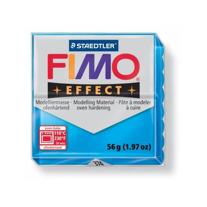 Fimo Effect bleu translucide 374, 56g