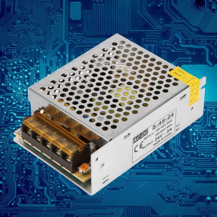 Alimentation à Découpage 220V Vers 12V/24V - 25W à 350W - Protection Surtension/Surcharge/Court-Circuit - Pour Bandes LED - 8