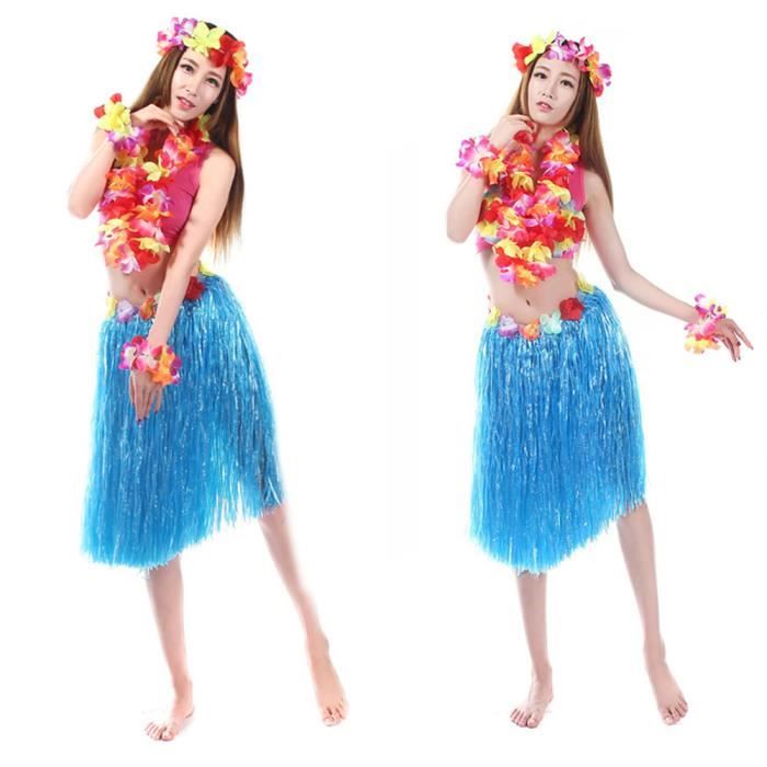 Get Wallpaper 5 En 1 Tropical Hawaii Jupe Hula Robe Herbe 60cm Bleu Costume Free HD