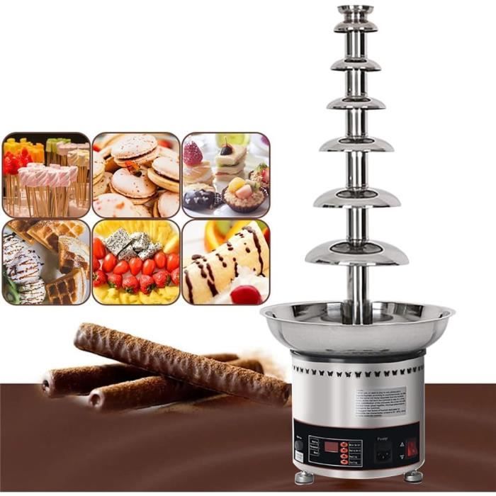Fontaine à Chocolat 3 Niveaux - 24,5 Cm, Creuset Chauffant, Pour Fêtes, Anniversaires - Fonctionne Avec Chocolat, Caramel, Fromage Fondu