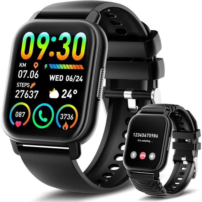 Montre connectée pour homme femme, écran de 1,85 avec appel Bluetooth et  réponse mains libres, montre intelligente avec podomètre, moniteur de  fréquence cardiaque, montre de fitness pour Android iOS : :  High-tech