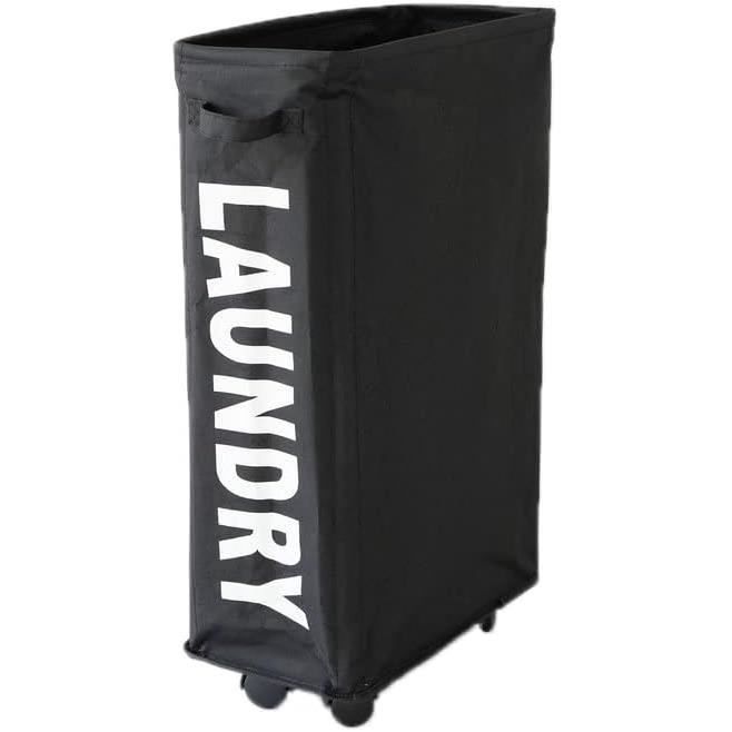 Panier à Linge Pliable Avec Roulettes - 42 Litres, Tissu Oxford, Rangement Facile