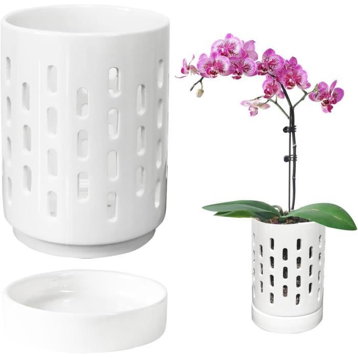 Pot de fleur en céramique, pot de fleur rétro simple en relief, pot de