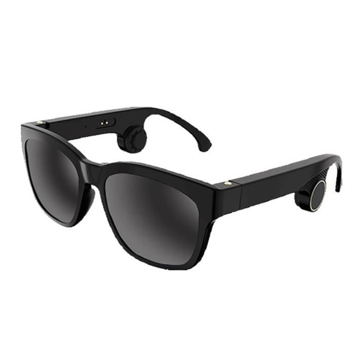 VOCALSKULL Ecouteurs Sans Fil à Conduction Osseuse Lunettes Polarisée Bluetooth Oreilles Libres