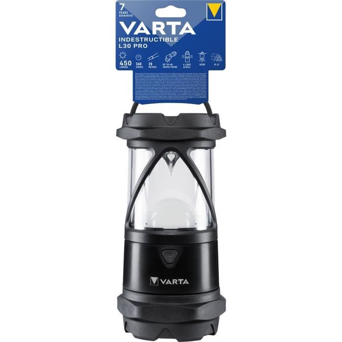lanterne-varta-indestructible l30 pro-450lm-garantie 7ans-resistante au chocs (4m)-ip67-activités extrêmes-camping