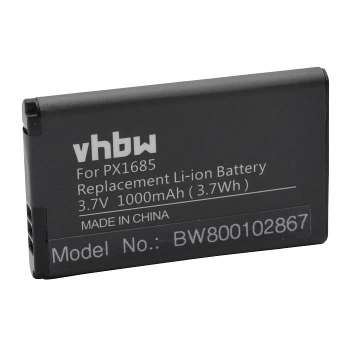 vhbw batterie remplace Toshiba 084-07042L-009, PX1685, PX1685E, PX1685E-1BRS pour appareil numérique camescope (1000mAh, 3,7V,