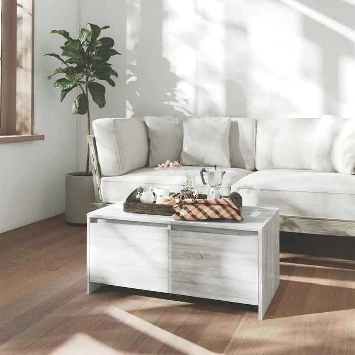 vidaXL Table basse sonoma gris 90x50x415 cm bois dingénierie 813030