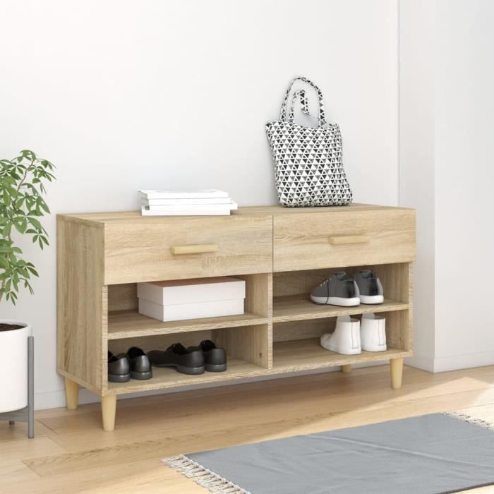Armoire à chaussures - VIDAXL - Chêne Sonoma - Contemporain - Design - 102 cm