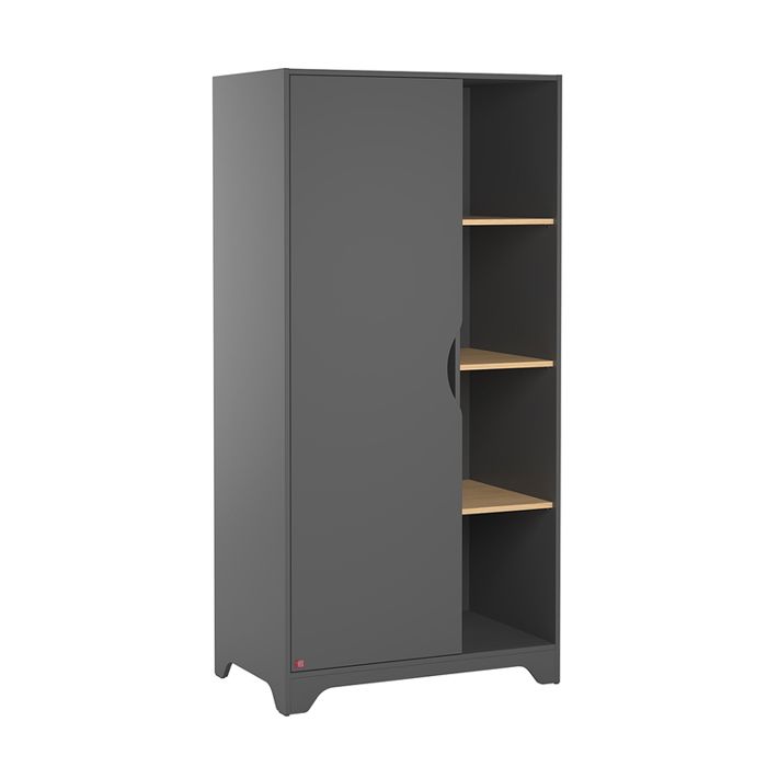 Armoire 1 porte Leaf - Gris et bois Armoire 1 porte Leaf - Gris et bois