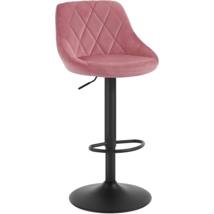 WOLTU Tabouret de Bar en Velours Tabouret pour bar-bistro avec repose-piedSiège Hauteur réglableRose