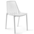 Lot de 4 chaises de jardin - Oviala - Blanc - Polypropylène - 55 x 46 x 79,5 cm-1