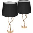 BRUBAKER Set de 2 lampes de table ou de chevet Heart Swing - lampe de table en métal incurvée - hauteur 49 cm, Noir doré-1