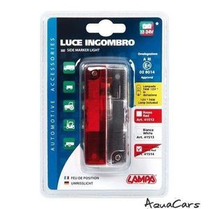 Lot De 2 Feux De Position Latéraux Rouge/Blanc - Feu Gabarit 90x41mm Pour Remorque Camping-Car Caravane