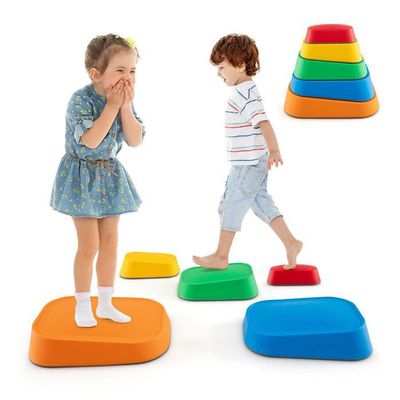 DREAMADE – 5 Pierres D'équilibre Multicolores, Antidérapant, Empilables, Support 80 Kg, Dès 3 Ans