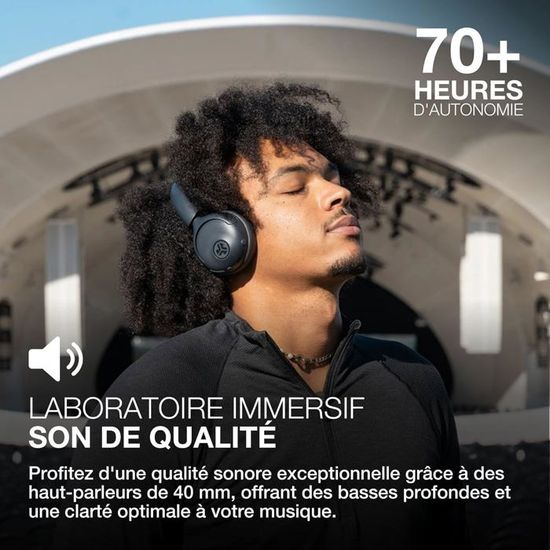 Casque Bluetooth JLab Go Lux ANC - Réduction De Bruit, 70h D'autonomie, Son Personnalisable