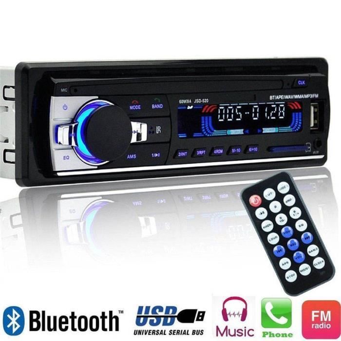 Haute Qualité-Letouch Autoradio Bluetooth Poste Radio Voiture 12V 1Din MP3  Lecteur de Voiture Stéréo Soutient FM/USB/SD/AUX/Bluetoot - Cdiscount Auto
