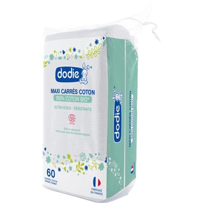 Dodie - Carré Coton certifiés BIO, Dès la naissance, x60