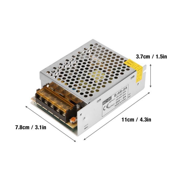 Adaptateur d'alimentation de transformateur, 12V 4A 48W AC à DC Adaptateur d'alimentation de transformateur, 12V 4A 48W AC à DC