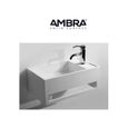 Lave-mains suspendu en Solid surface - Mona D Blanc - Rectangulaire - Ambra-2