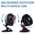 Mini Ventilateur Usb Portable Rechargeable 3 modes Rotation de 720° Pour Bébe/Enfant en été Chaude pour Maison Bureau Voiture-2