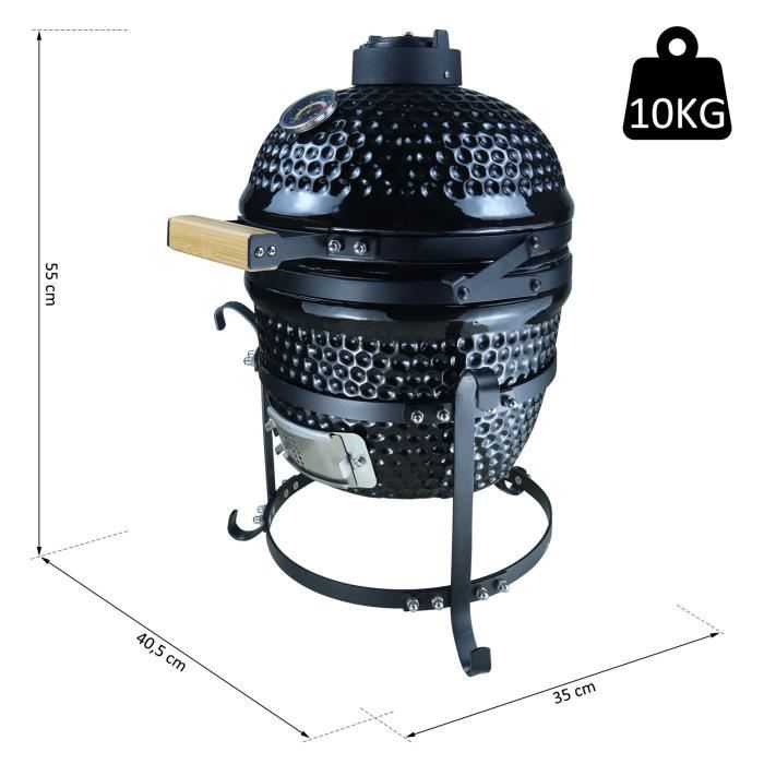 BBQ SMOKEY - Barbecue fumoir au charbon, sur roulettes - Create