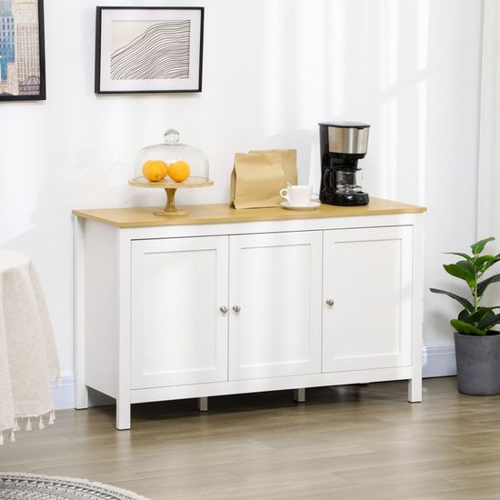 Buffet Bas De Cuisine 3 Portes 2 Tiroirs 110x40x78 Cm - étagères Réglables
