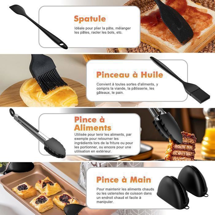 Kit Accessoires Friteuse Sans Huile - 6 Pièces (grilles, Brochettes, Gants) Pour Cosori 10L, Ninja AF500EU/AF400EU - Acier Inoxydable 304
