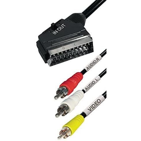 CABLING®Câble adaptateur Péritel vers 3 prises RCA audio vidéo AV avec  commutateur entrée - sortie. - Cdiscount Informatique
