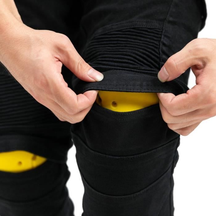 Pantalon Moto Homme ORANDESIGNE - Jeans Avec Protections Genoux Et Hanches - Taille Mi-Haute