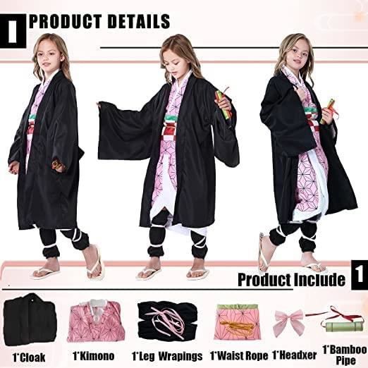 Nezuko Tanjiro Costume de Déguisement Kamado Vêtements de Kimono Anime pour  Enfant Fille-140 Noir rose - Cdiscount Prêt-à-Porter