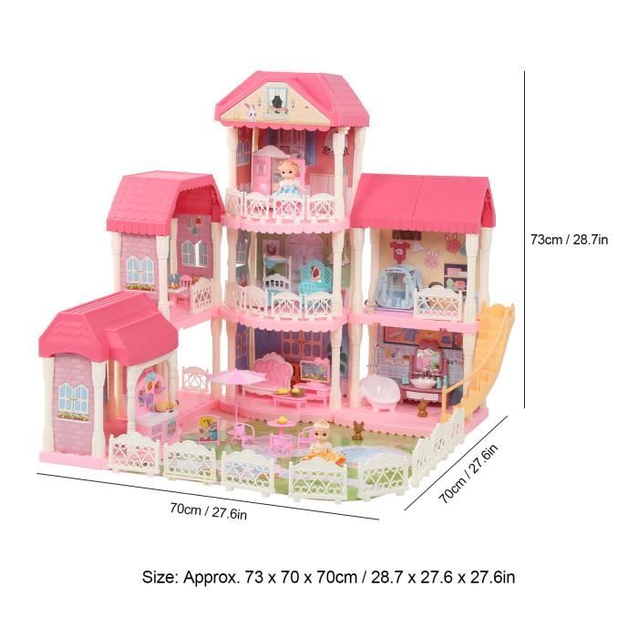 Maison de Poupée Barbie en ABS Pas Cher 3 Étages Meubles et Accessoires  YES12 - Cdiscount Jeux - Jouets
