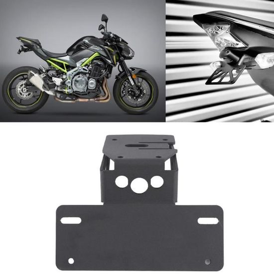 Noir Support de Plaque Dimmatriculation Moto En Alliage Réglable 