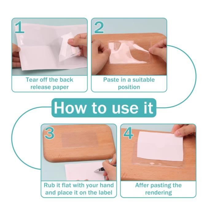 Porte-Carte Transparent Pour Pare-Brise Auto - 4 Pièces Adhésives, 10.5x10.5cm
